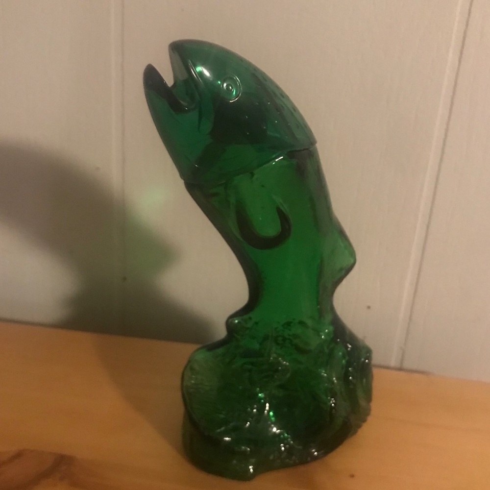 Vintage AVON Bottle: Green Trout Fish